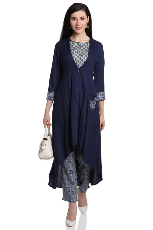 Indigo Rayon Slim Pants image number 5