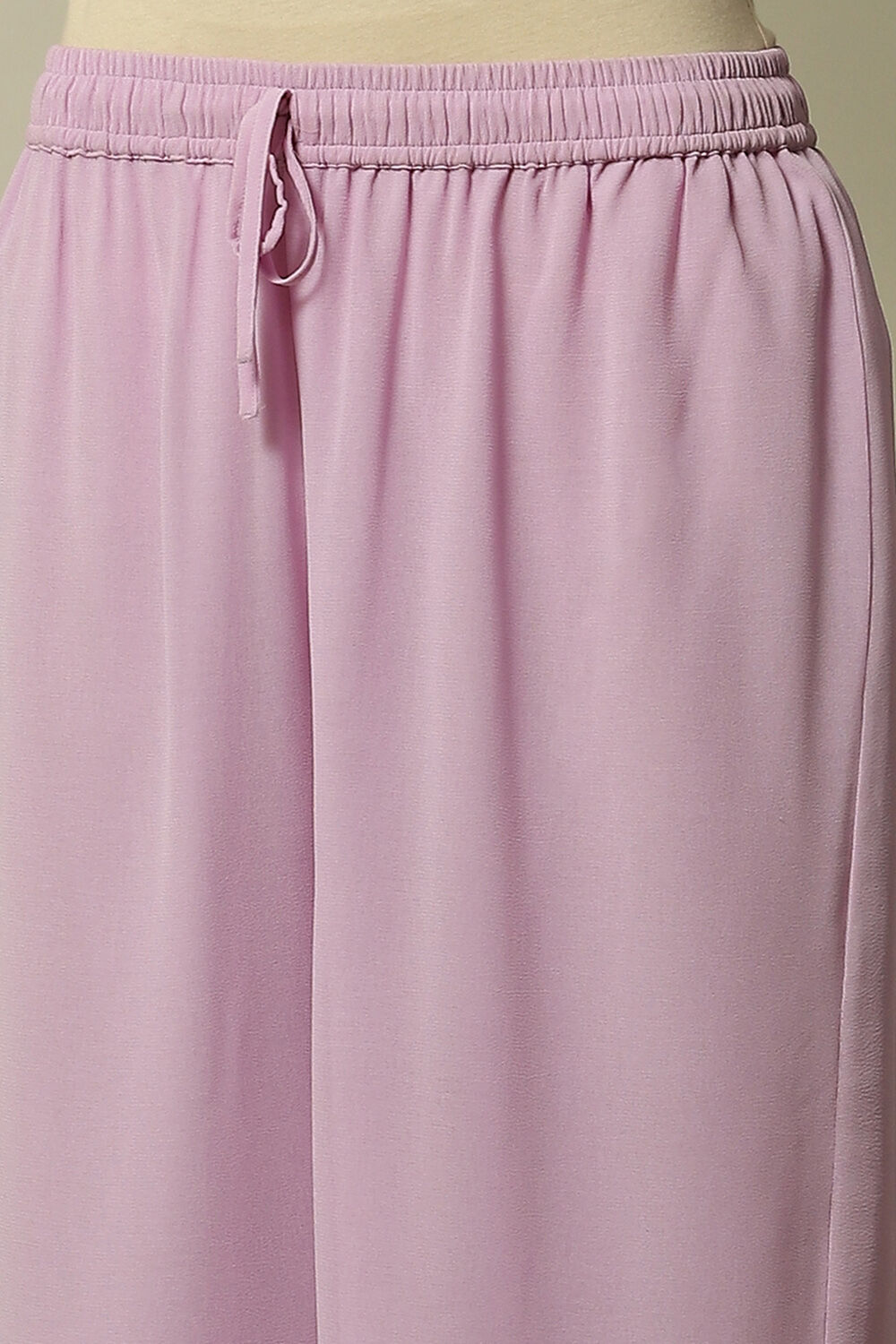 Blue Poly Georgette Solid Straight Fit Palazzo image number 1