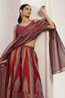 Pink Polyester Kalidar Lehenga Set image number 7
