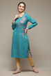 Teal Green Acrylic Straight Kurta image number 0