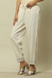 Off-White Viscose Solid Straight Fit Palazzo image number 2