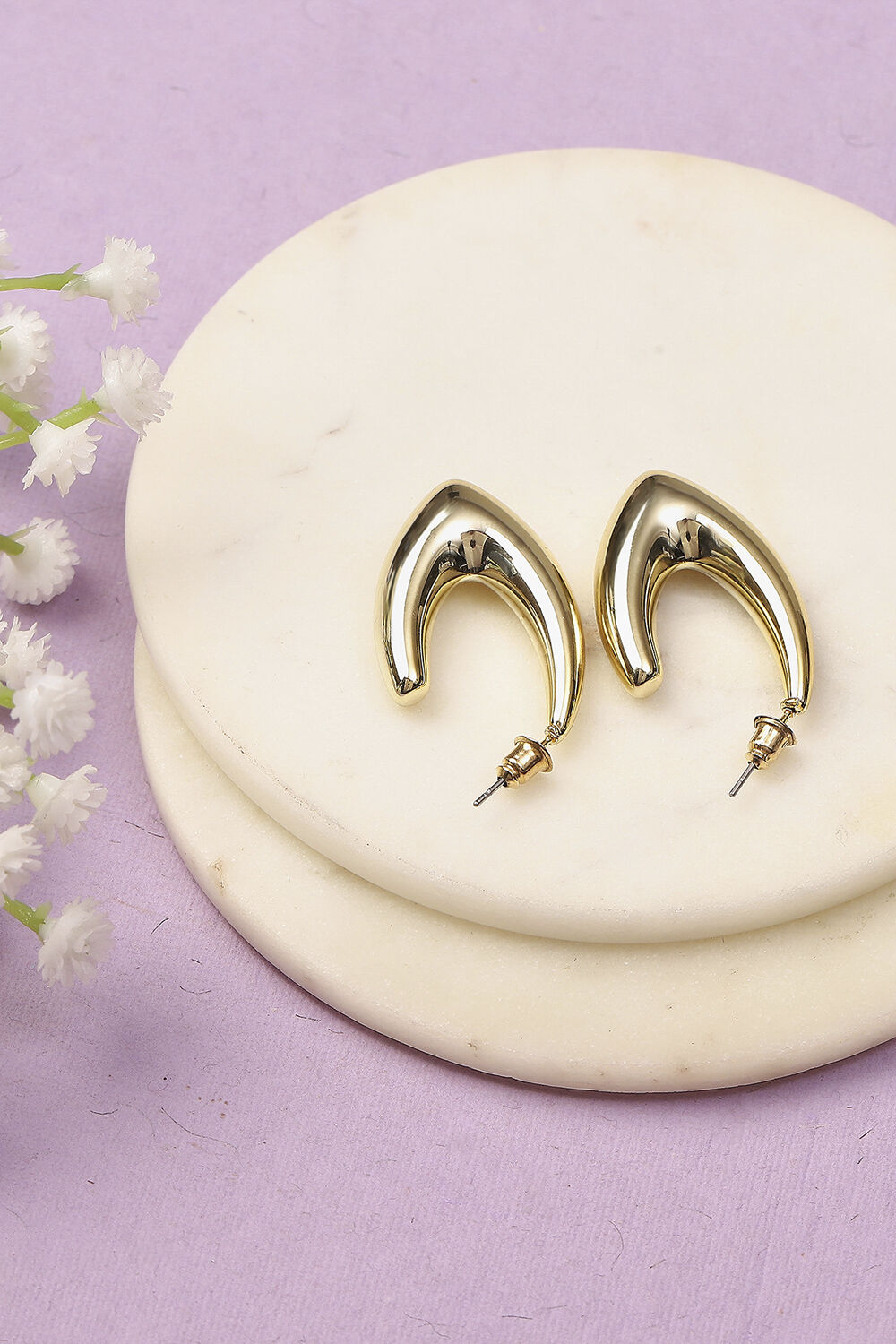 Gold Oxidised Alloy Earrings image number 2