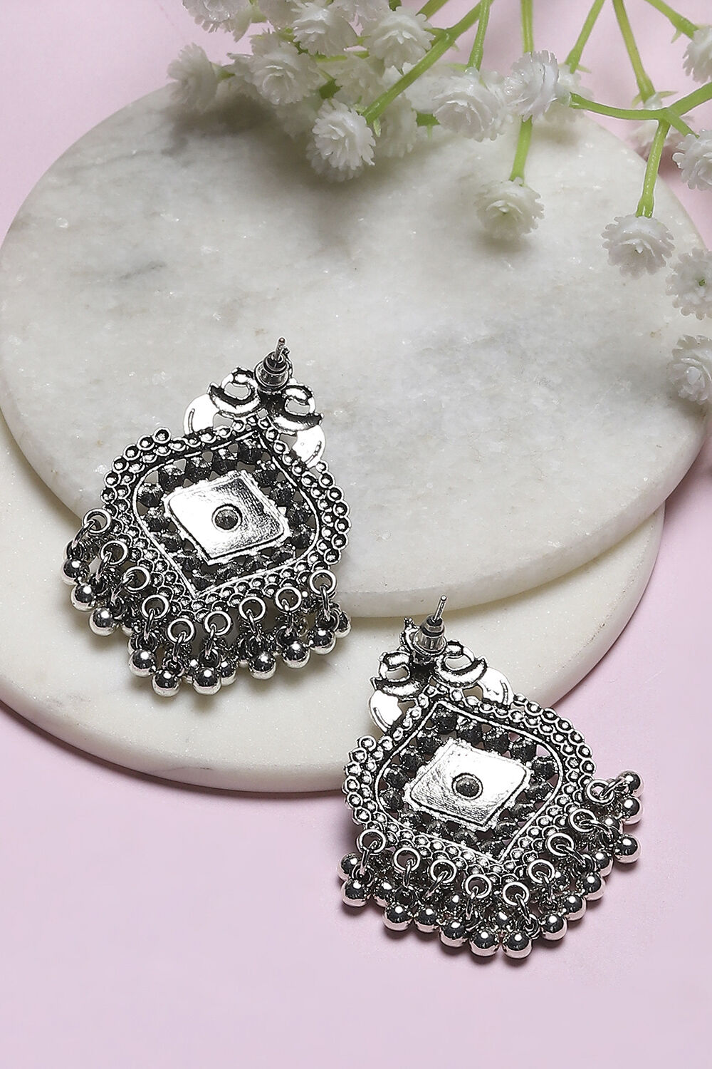 Yellow-Black Oxidize Alloy Danglers image number 2