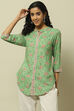 Green Floral Printed Straight Kurti image number 5