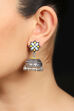 Sky Blue And Yellow Enamel Earrings image number 0