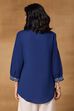 Indigo Cotton Flex Regular Printed Top image number 5