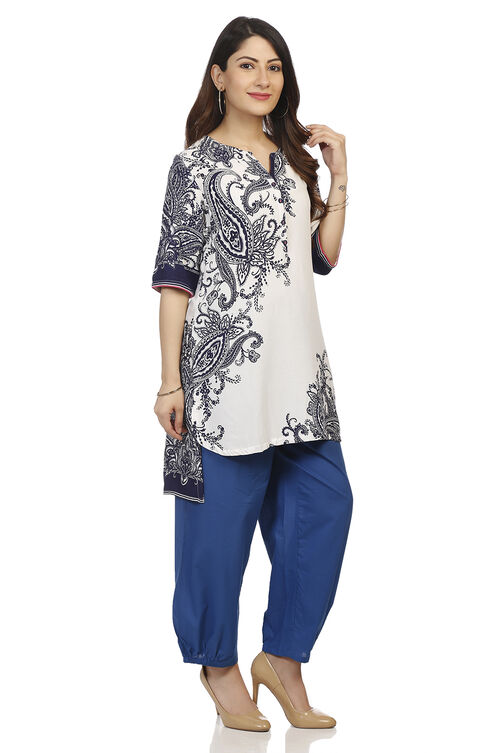 Pink Straight High Low Viscose Kurta image number 2