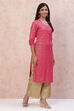 Fuchsia Art Silk Straight Kurta image number 3