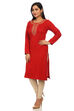 Dark Pink Straight Acrylic Kurta image number 2
