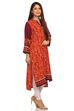 Orange Straight Cotton Kurta image number 1