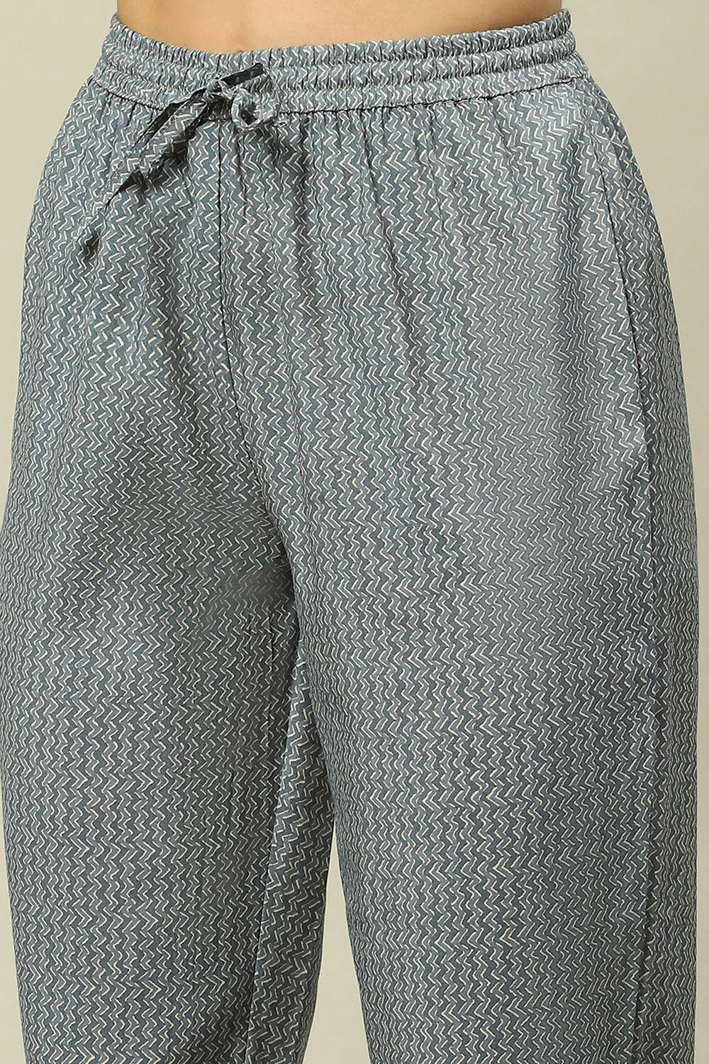 Blue Viscose Muslin Straight Printed Kurta Pants Suit Set image number 2