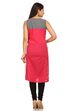 Pink Straight Cotton Kurta image number 3