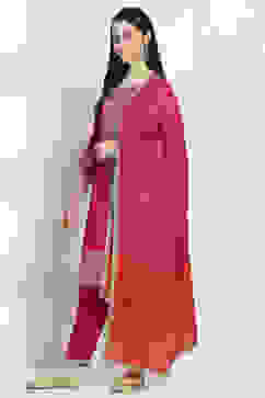 Pink Viscose Blend Straight Set image number 3