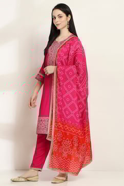 Pink Viscose Blend Straight Set image number 3