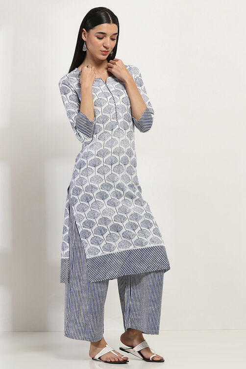 Blue Viscose Straight SET image number 5