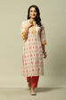 Green LIVA Straight Printed Kurta image number 5