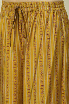 Yellow Cotton Blend Woven Straight Kurta Suit Set image number 2