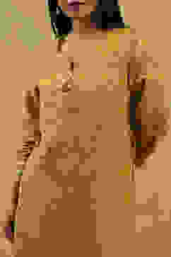 Yellow Viscose Blend Printed Straight Kurta image number 1