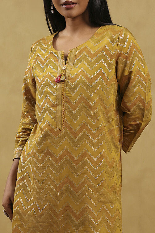 Aqua Viscose Blend Printed Straight Kurta image number 1