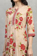 Beige Floral Printed Straight Kurta image number 1