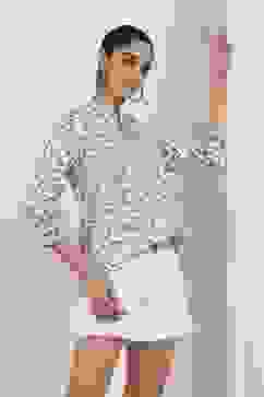 Blue Cotton Blend Straight Tops image number 5