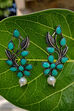 Sea Green Metal Brass Earrings image number 0
