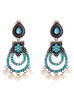 Light blue Metal Brass Earrings image number 2