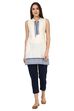 Off White Straight Cotton Indie Top image number 4