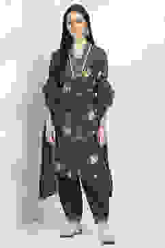 Navy Blue Cotton Floral Printed Straight Suit Set image number 6