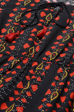 Black LIVA Straight Dress image number 1