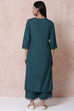 Bottle Green LIVA Straight Kurta image number 4