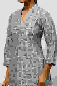 Blue Viscose Blend Straight Printed Co-ord Set image number 1