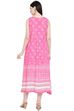 Pink Viscose Flared Kurta image number 4