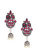Red Metal Brass Earrings image number 1