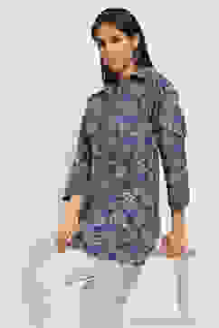 Indigo Cotton Straight Kurti image number 6