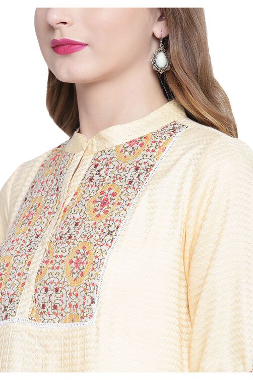 Beige A-Line Viscose Indie Top image number 1