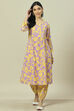 Lavender Cotton Blend Woven Straight Kurta Suit Set image number 6