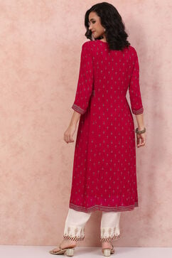 Pink Art Silk Kurta Dress image number 4