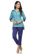 Turq Cotton Net Straight Indie Top image number 4