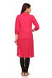 Pink Straight Cotton Kurta image number 3