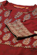 Maroon LIVA Asymmetric Kurta image number 1