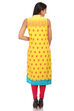 Yellow Cotton Straight Kurta image number 4