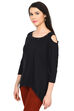 Black Straight Viscose Indie Top image number 2