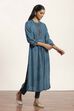 Teal Blue Viscose Rayon Straight Kurta Pants Set image number 5