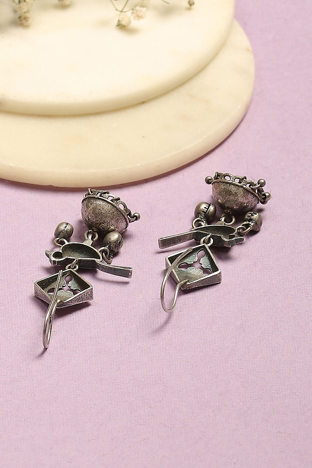 Oxidised Brass Earrings image number 2