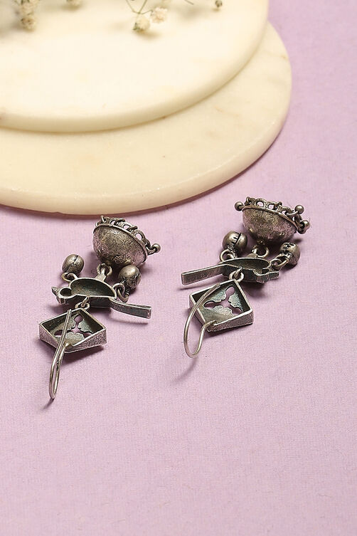 Oxidised Brass Earrings image number 2