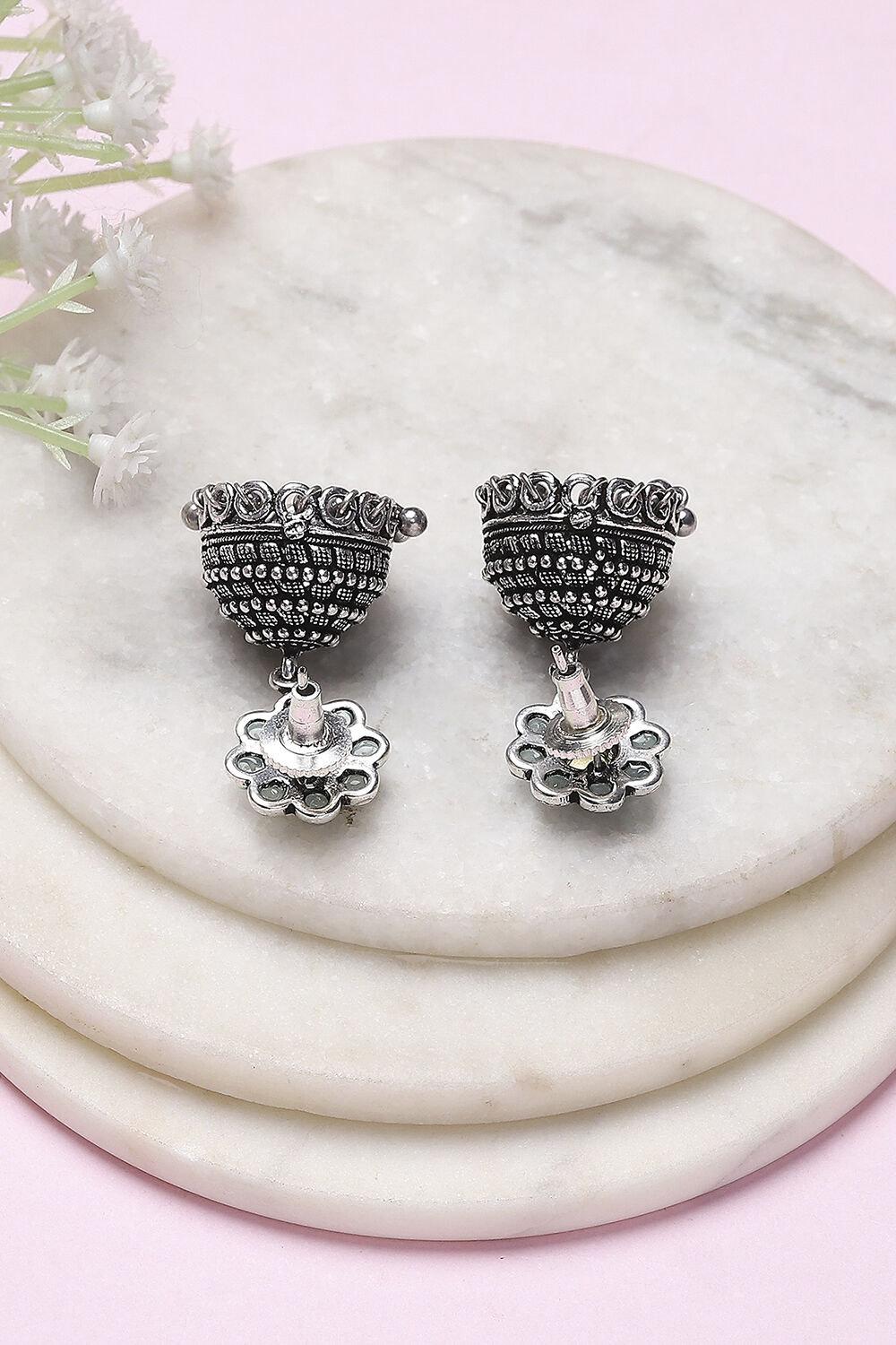 Green Brass Jhumka image number 2