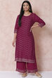 Wine LIVA Straight Kurta image number 0