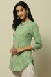 Green Floral Printed Straight Kurti image number 2