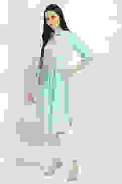 Teal Modal Blend Striped Straight Kurta image number 2